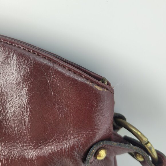 Vintage Etienne Aigner Burgundy Dark Red Leather Shoulder Bag Purse 12x8" - Picture 5 of 15